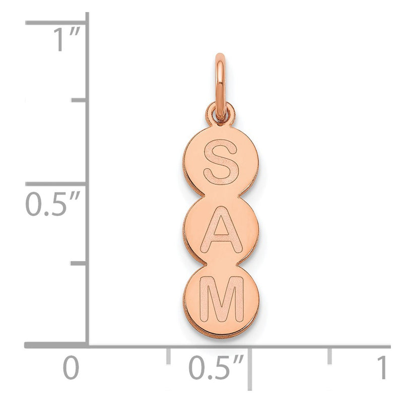 14K Rose Gold 3 Letter Bubble Pendant