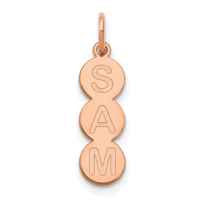 14K Rose Gold 3 Letter Bubble Pendant