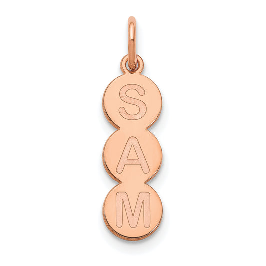 14K Rose Gold 3 Letter Bubble Pendant