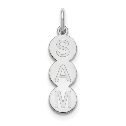 14K White Gold 3 Letter Bubble Pendant
