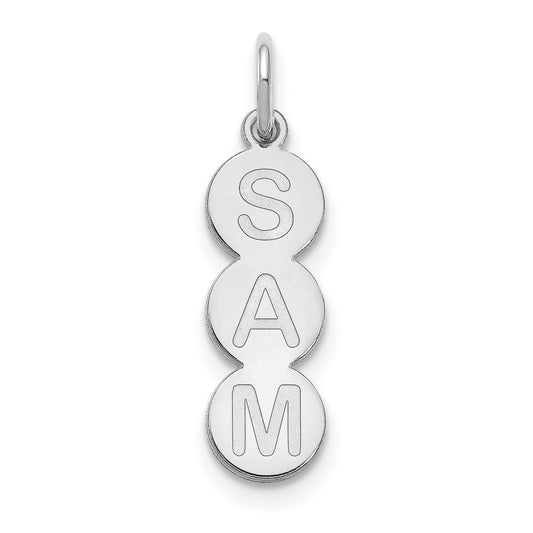 14K White Gold 3 Letter Bubble Pendant