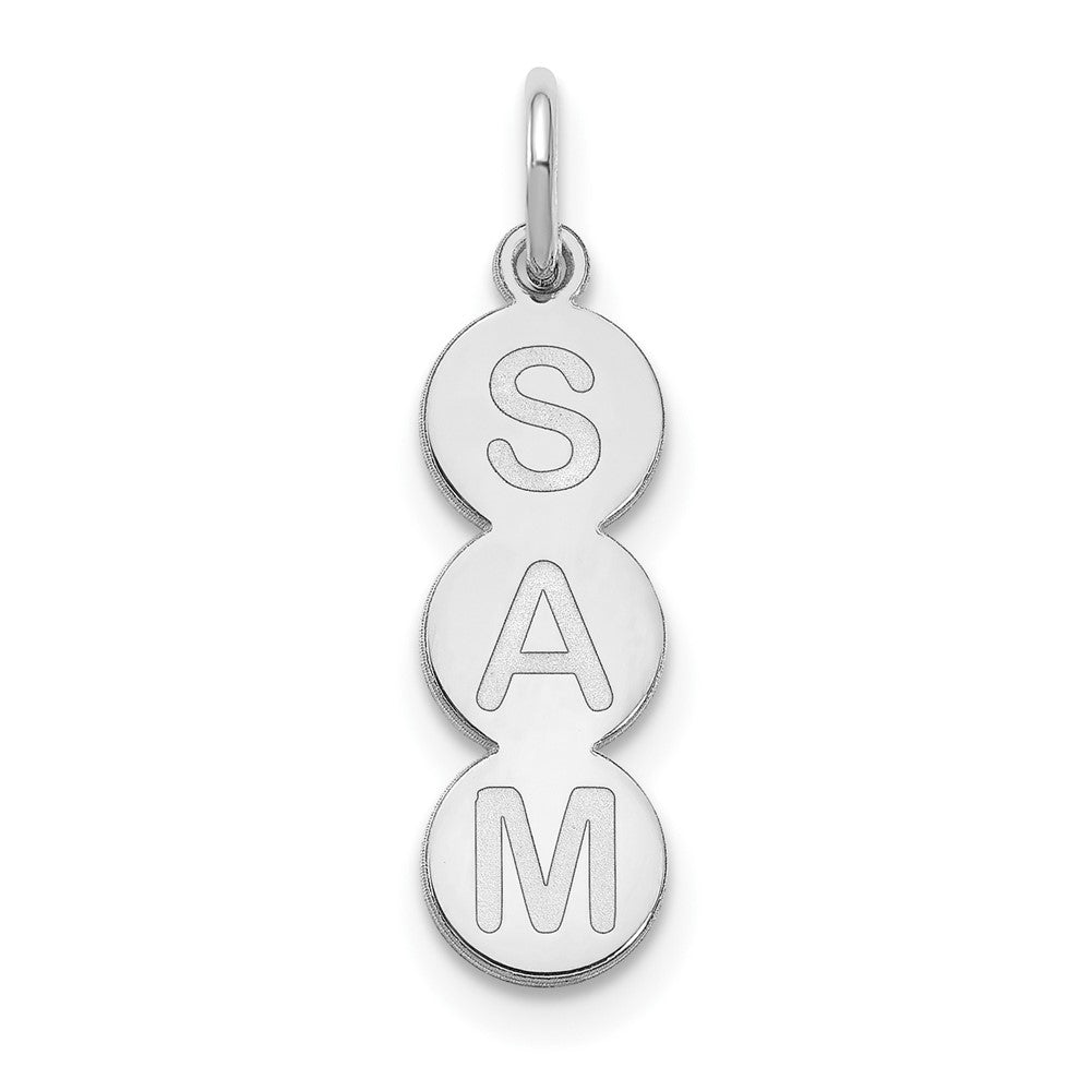 14K White Gold 3 Letter Bubble Pendant