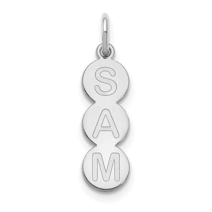 14K White Gold 3 Letter Bubble Pendant