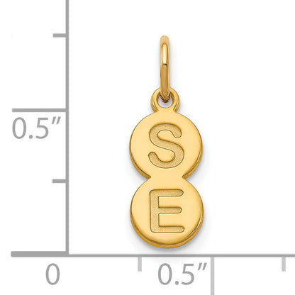 14K Yellow Gold 2 Letter Bubble Pendant