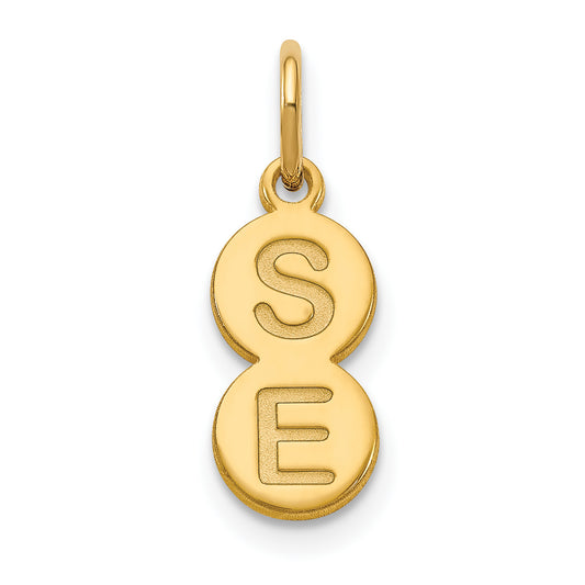 14K Yellow Gold 2 Letter Bubble Pendant
