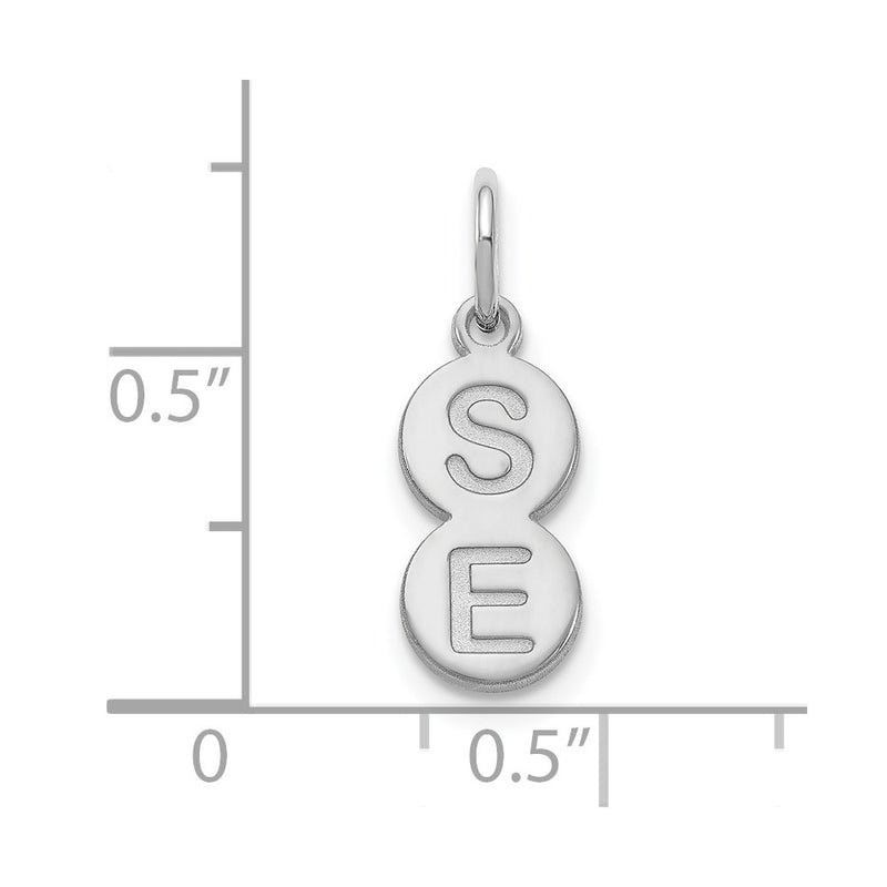 Sterling Silver Silver/Rhodium Plated 2 Letter Bubble Pendant