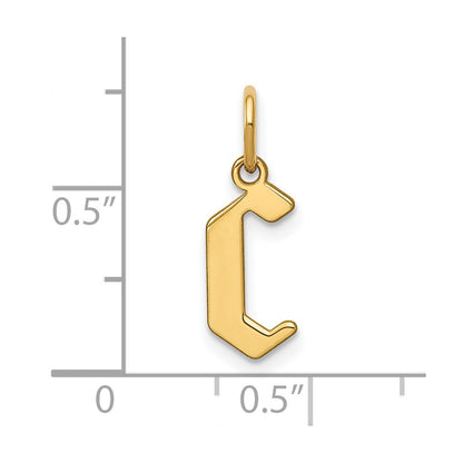 14k Yellow Gold 14KY Letter C Initial Pendant
