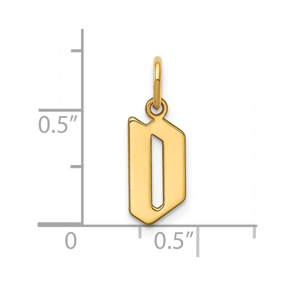 14k Yellow Gold 14KY Letter D Initial Pendant