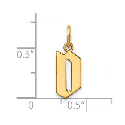 14k Yellow Gold 14KY Letter D Initial Pendant
