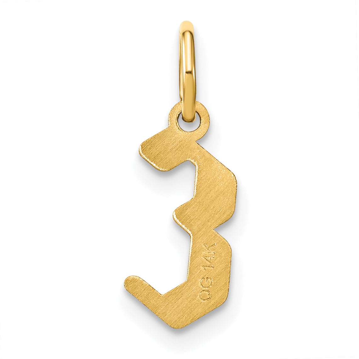14k Yellow Gold 14KY Letter E Initial Pendant