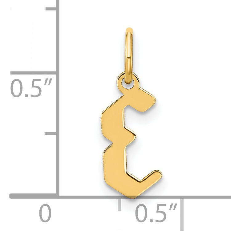 14k Yellow Gold 14KY Letter E Initial Pendant