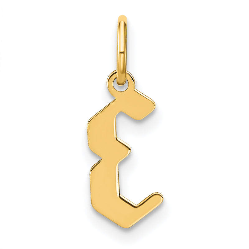 14k Yellow Gold 14KY Letter E Initial Pendant