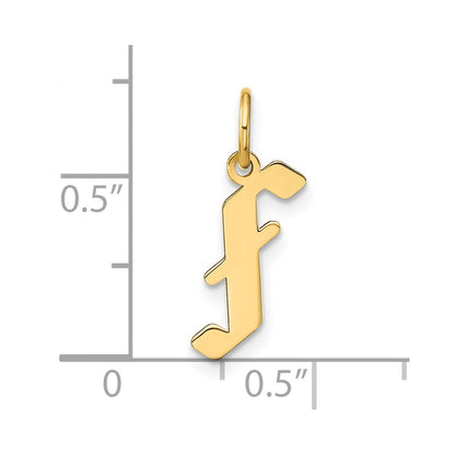 14k Yellow Gold 14KY Letter F Initial Pendant