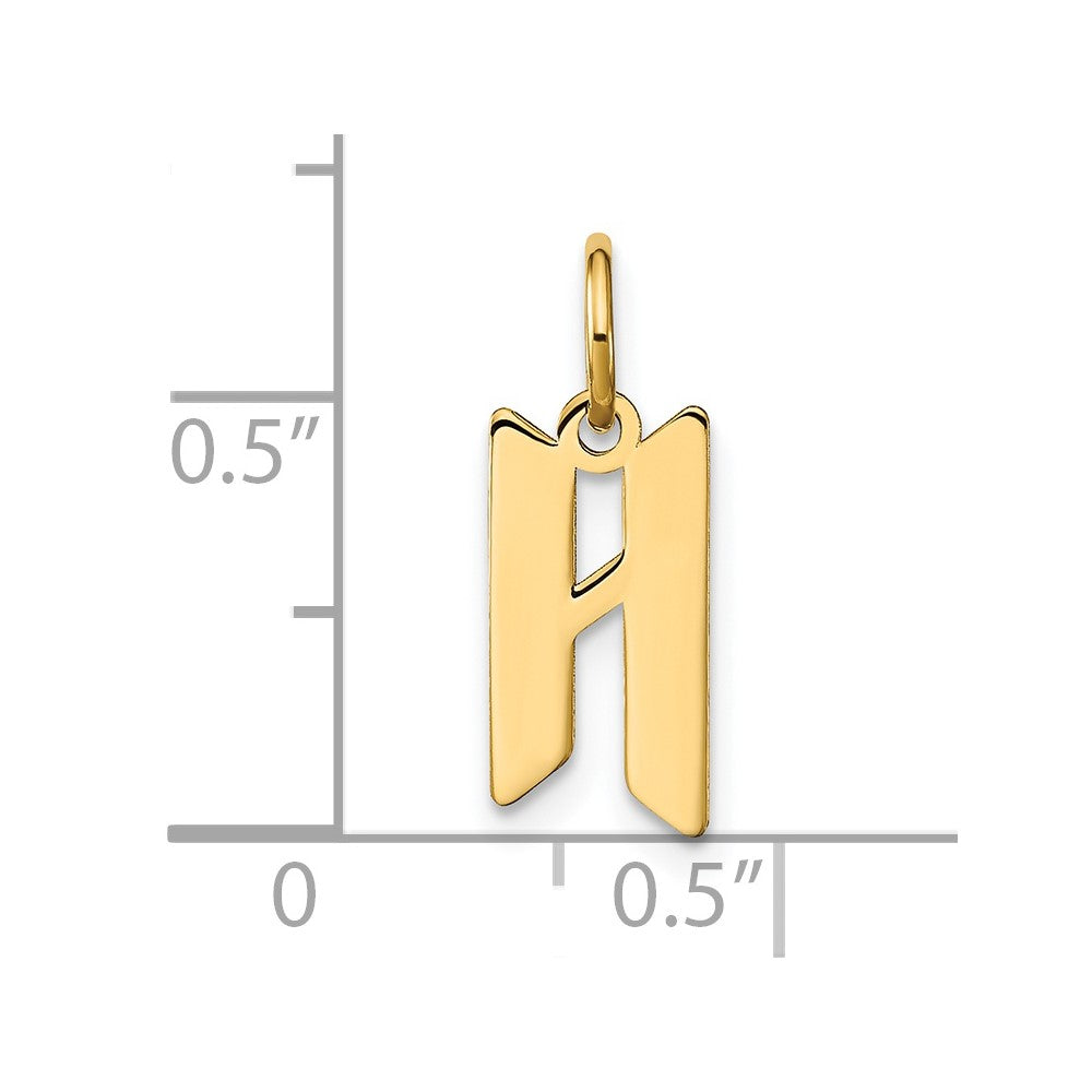14k Yellow Gold 14KY Letter H Initial Pendant
