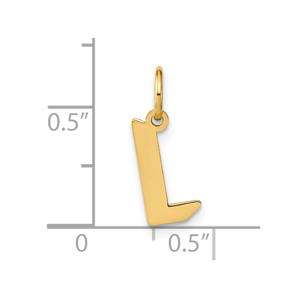 14k Yellow Gold 14KY Letter L Initial Pendant