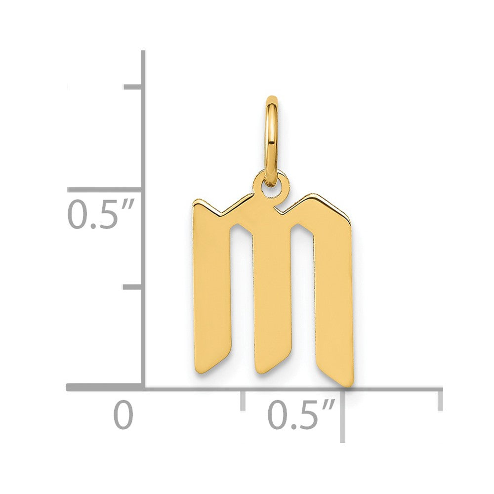 14k Yellow Gold 14KY Letter M Initial Pendant