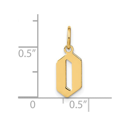 14k Yellow Gold 14KY Letter O Initial Pendant