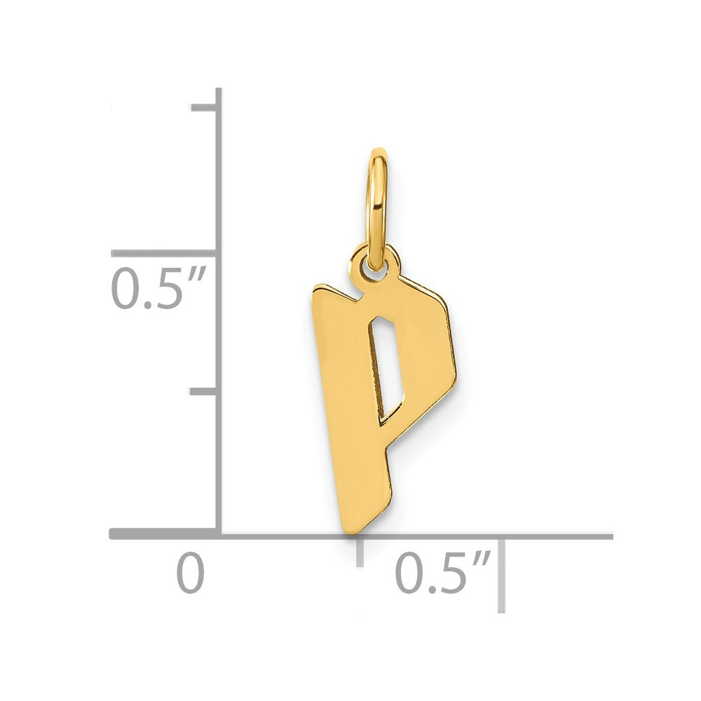 14k Yellow Gold 14KY Letter P Initial Pendant