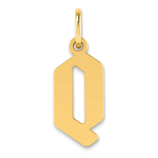14K Yellow Gold 14Ky Letter Q Initial Pendant