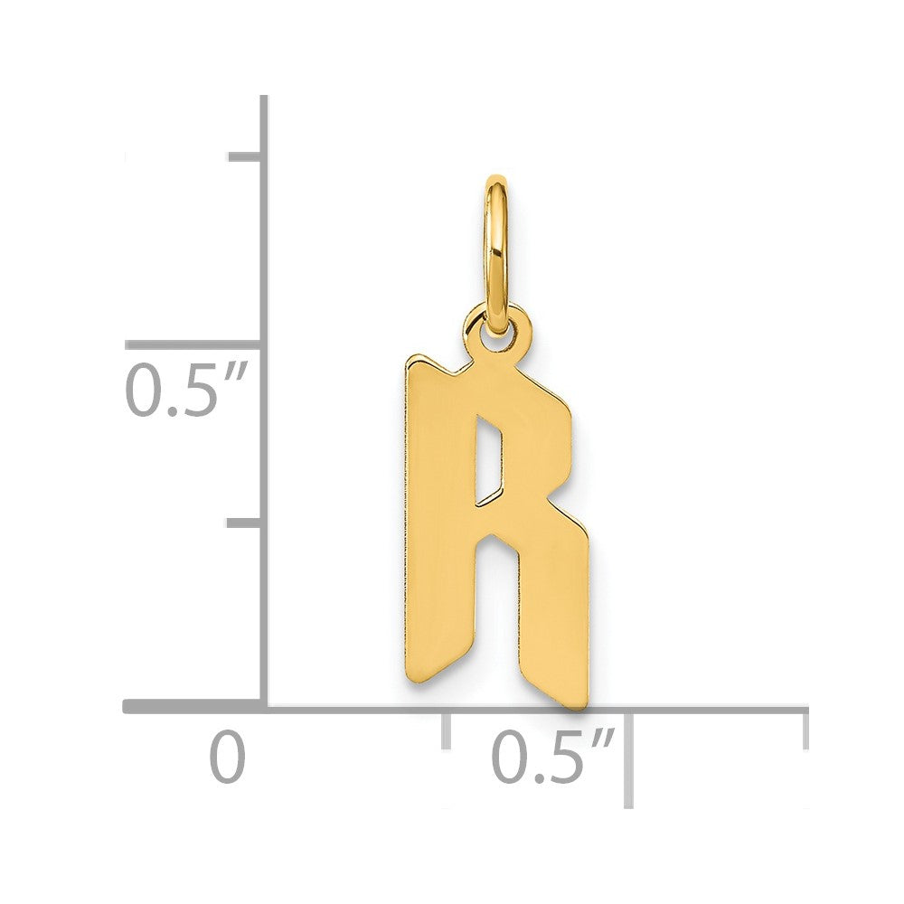 14k Yellow Gold 14KY Letter R Initial Pendant
