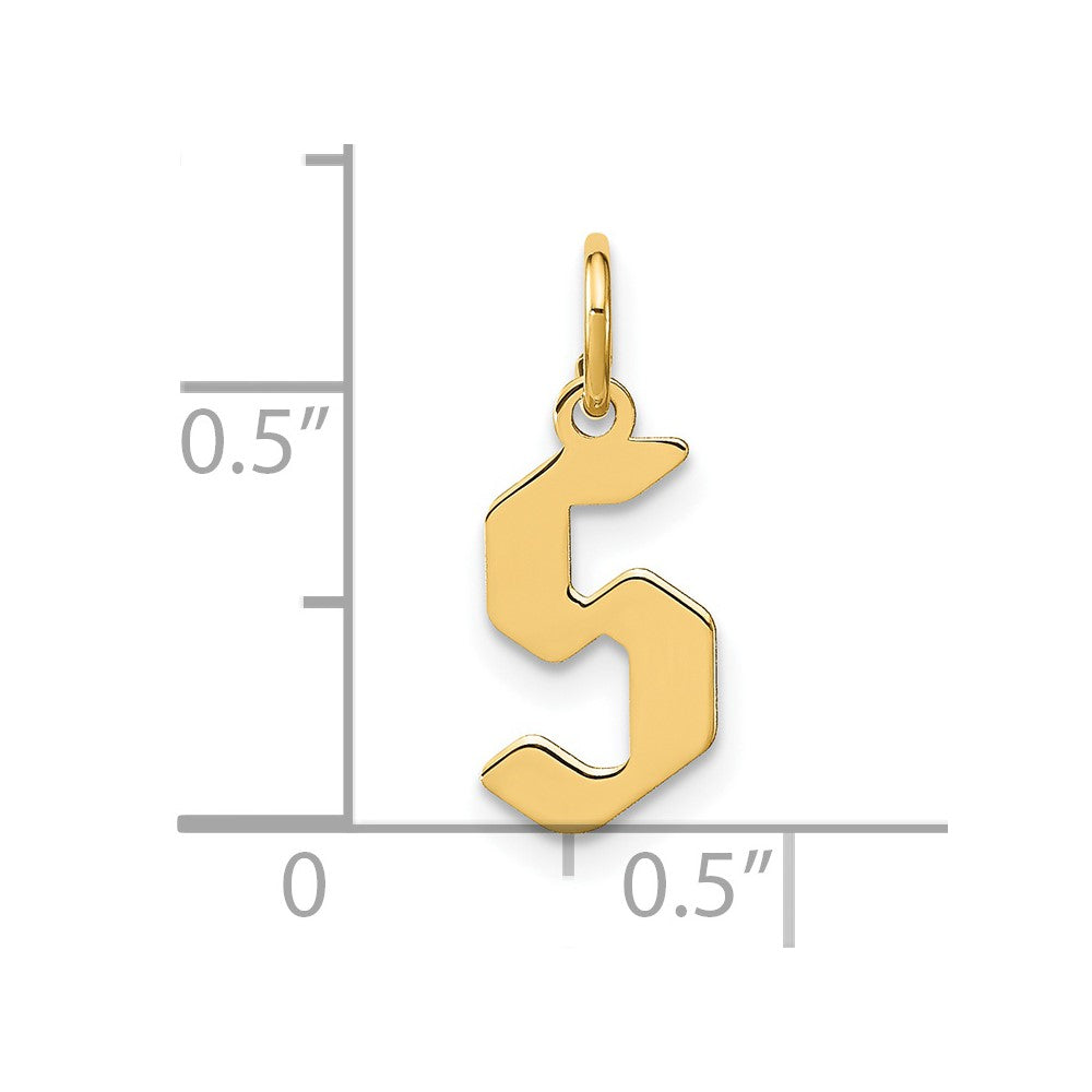 14k Yellow Gold 14KY Letter S Initial Pendant