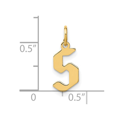 14k Yellow Gold 14KY Letter S Initial Pendant