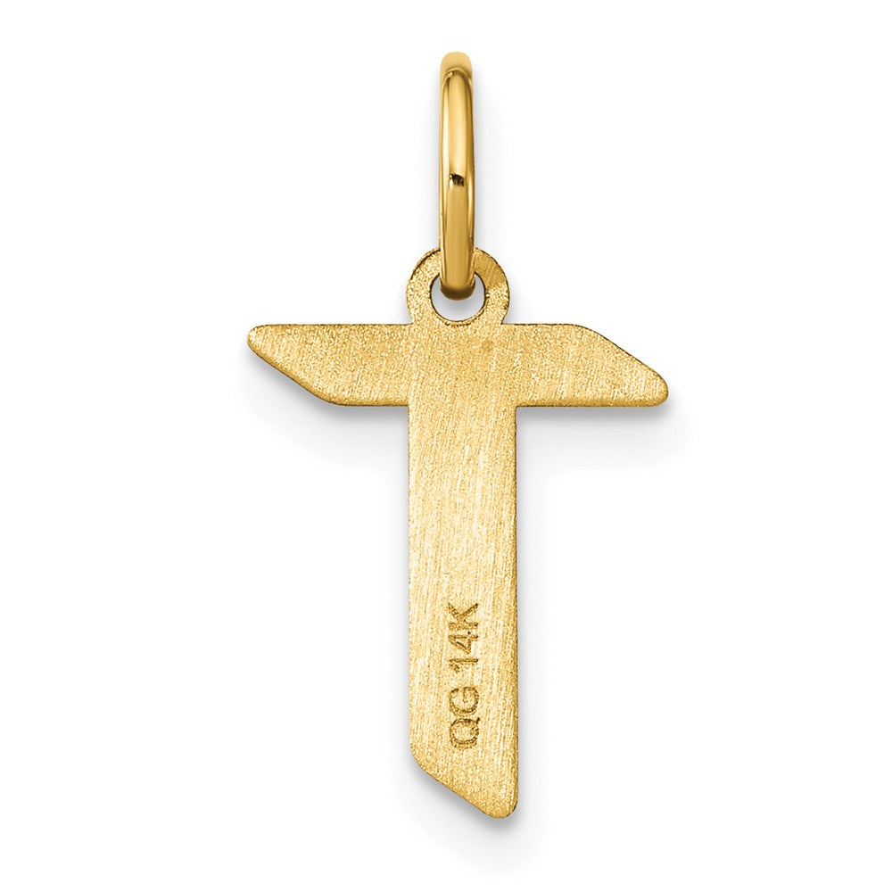 14k Yellow Gold 14KY Letter T Initial Pendant