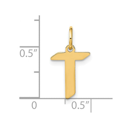 14k Yellow Gold 14KY Letter T Initial Pendant