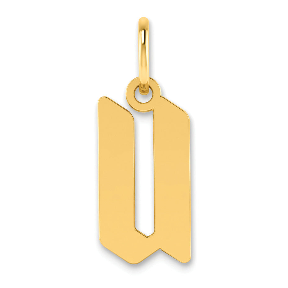 14K Yellow Gold 14Ky Letter U Initial Pendant