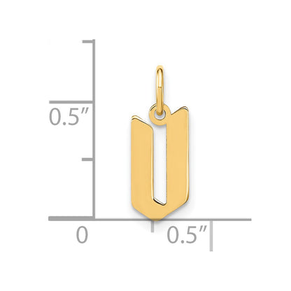 14k Yellow Gold 14KY Letter V Initial Pendant