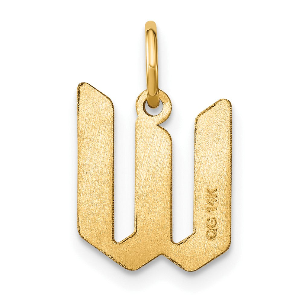 14k Yellow Gold 14KY Letter W Initial Pendant
