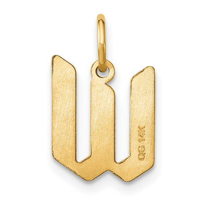 14k Yellow Gold 14KY Letter W Initial Pendant