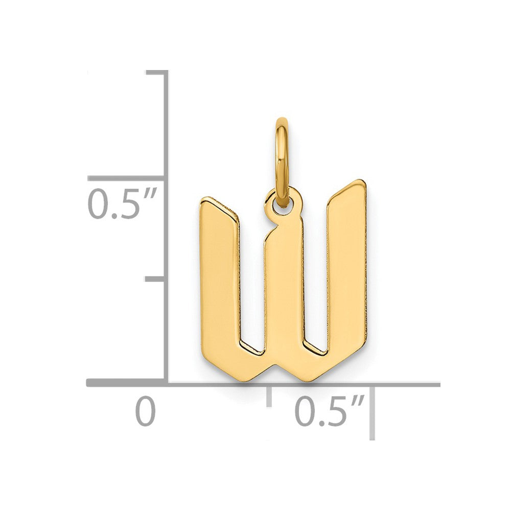 14k Yellow Gold 14KY Letter W Initial Pendant