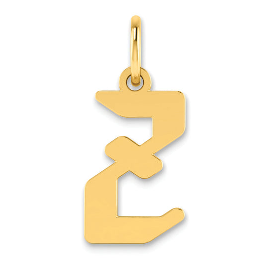 14K Yellow Gold 14Ky Letter Z Initial Pendant