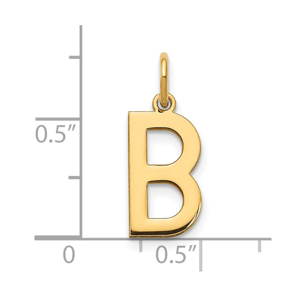 14k Yellow Gold 14ky Letter B Initial Pendant