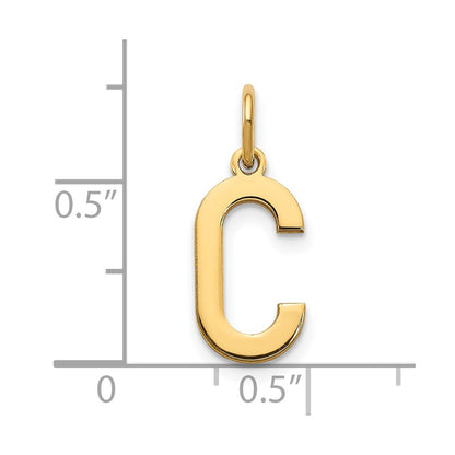 14k Yellow Gold 14ky Letter C Initial Pendant