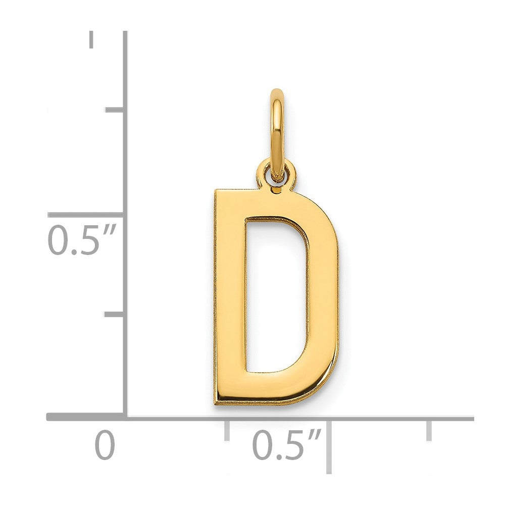 14k Yellow Gold 14ky Letter D Initial Pendant