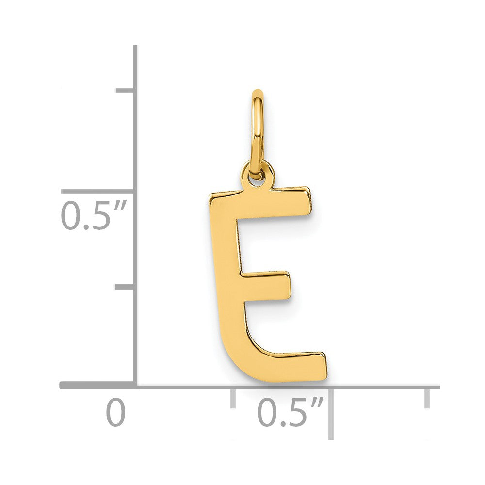 14k Yellow Gold 14ky Letter E Initial Pendant