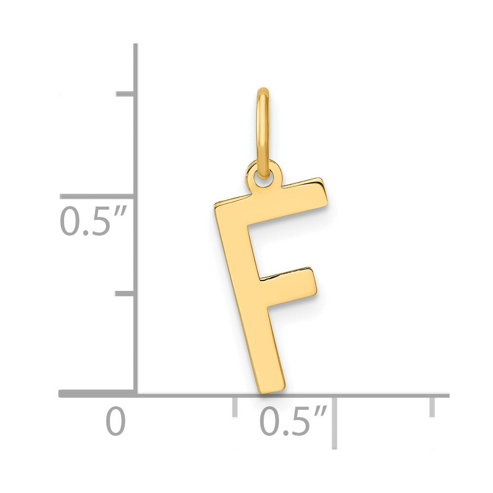 14k Yellow Gold 14ky Letter F Initial Pendant