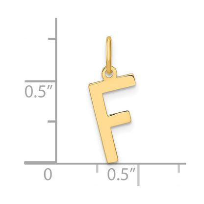 14k Yellow Gold 14ky Letter F Initial Pendant