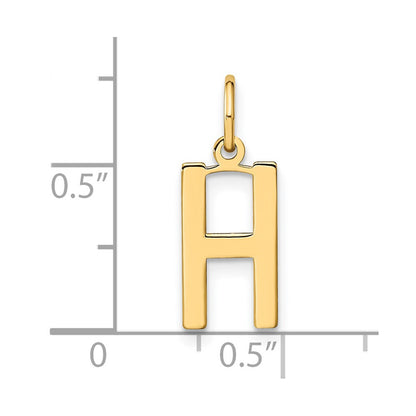 14k Yellow Gold 14ky Letter H Initial Pendant