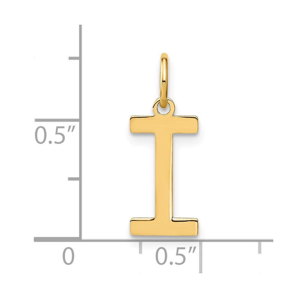 14k Yellow Gold 14ky Letter I Initial Pendant