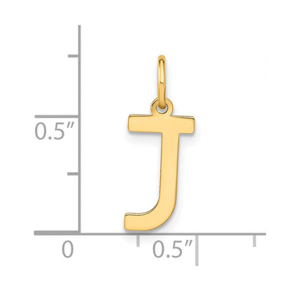 14k Yellow Gold 14ky Letter J Initial Pendant