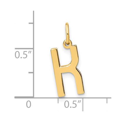 14k Yellow Gold 14ky Letter K Initial Pendant