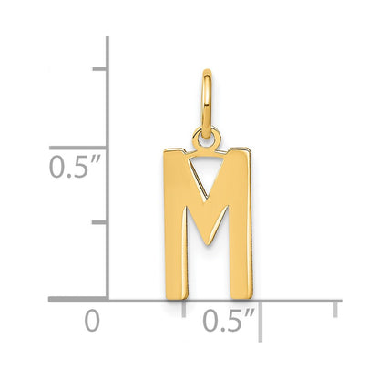14k Yellow Gold 14ky Letter M Initial Pendant