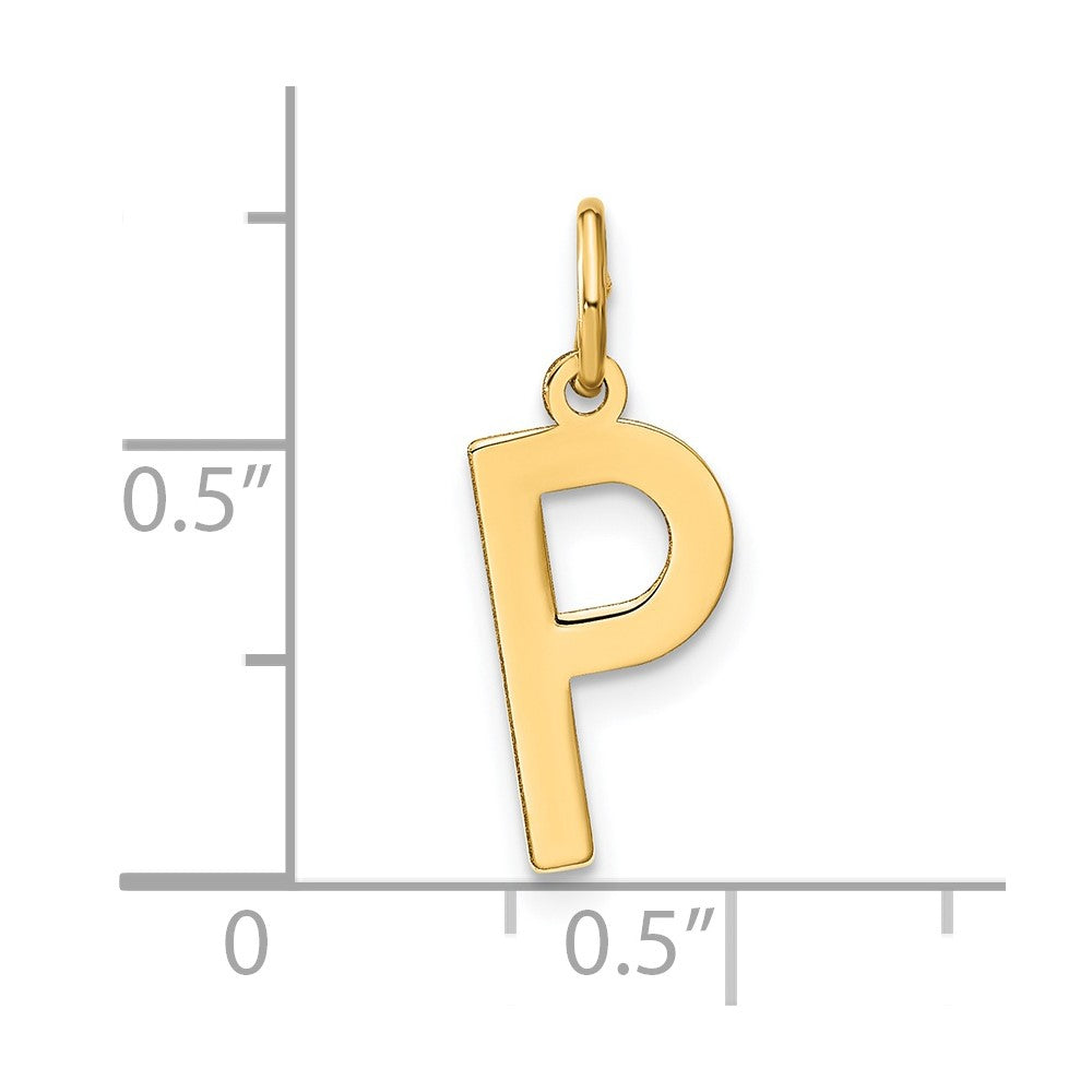 14k Yellow Gold 14ky Letter P Initial Pendant