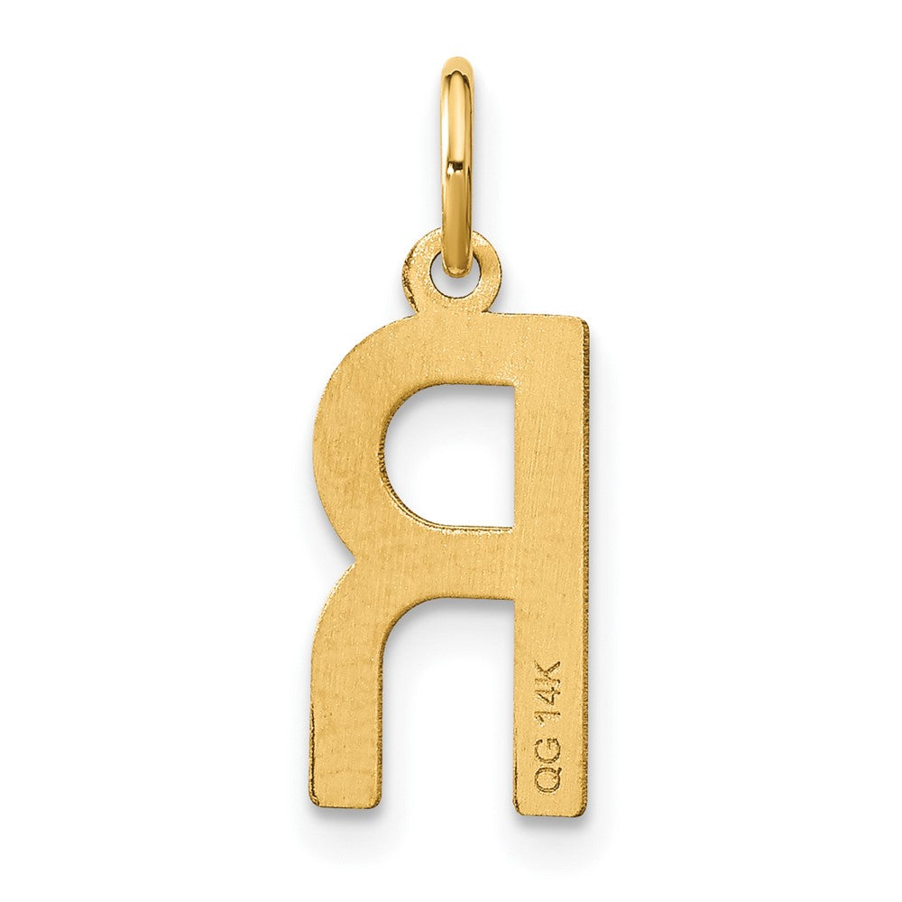 14k Yellow Gold 14ky Letter R Initial Pendant