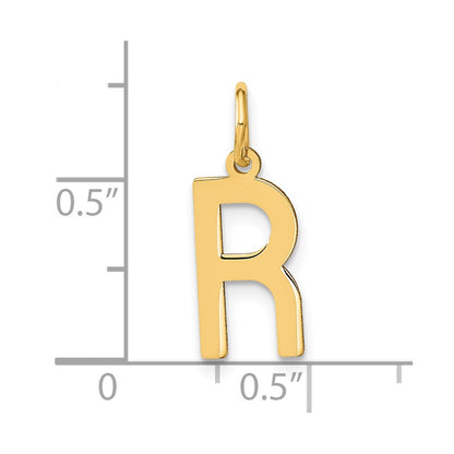 14k Yellow Gold 14ky Letter R Initial Pendant