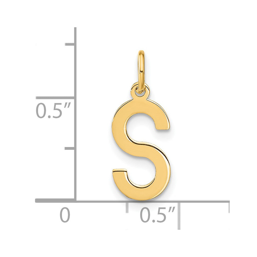 14k Yellow Gold 14ky Letter S Initial Pendant