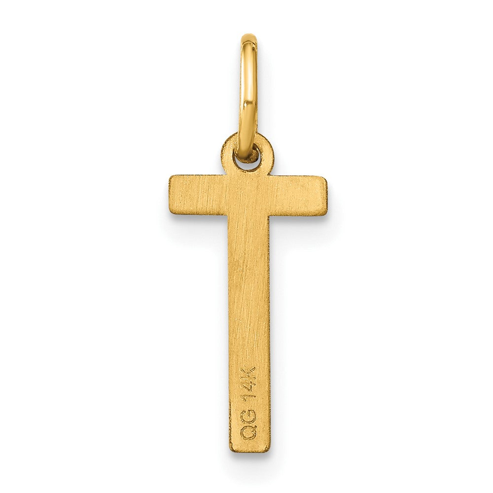 14k Yellow Gold 14ky Letter T Initial Pendant